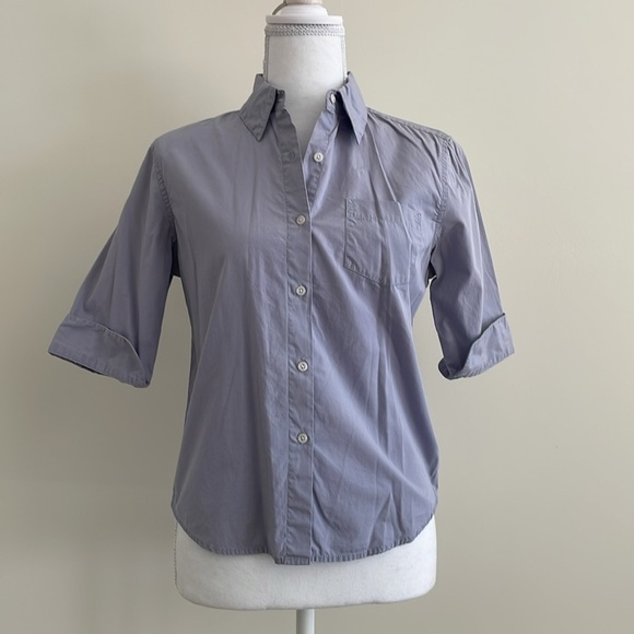 American Eagle Light Purple 3/4 Length Sleeve Button Up - Picture 1 of 7